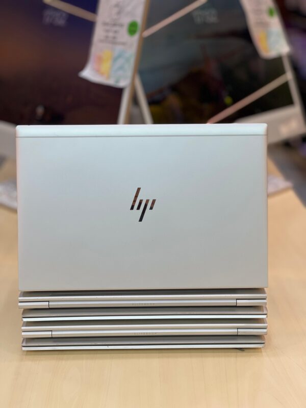 Rear view of HP EliteBook 840 G8 showing hinge and top cover design