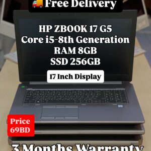 HP ZBook 17 G5 – Core i5 8th Gen | 8GB RAM | 256GB SSD | 17" Display