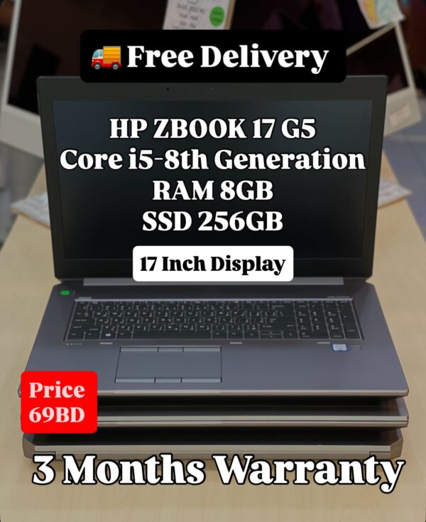 HP ZBook 17 G5 – Core i5 8th Gen | 8GB RAM | 256GB SSD | 17" Display