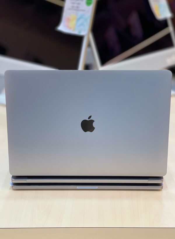 Back view of Apple MacBook Pro 2019 with hinge design and aluminum finish