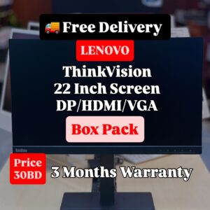Lenovo ThinkCentre T22i-20 22" Full HD IPS Monitor – HDMI/DP/VGA, Used A-Grade with Warranty