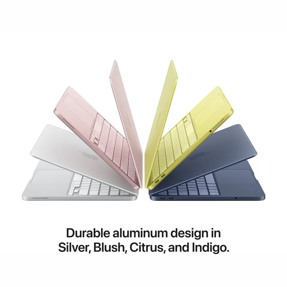 Apple MacBook Neo 13 inch available in Indigo Silver Blush and Citrus